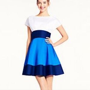Kate Spade Blue and White Colorblock Dress